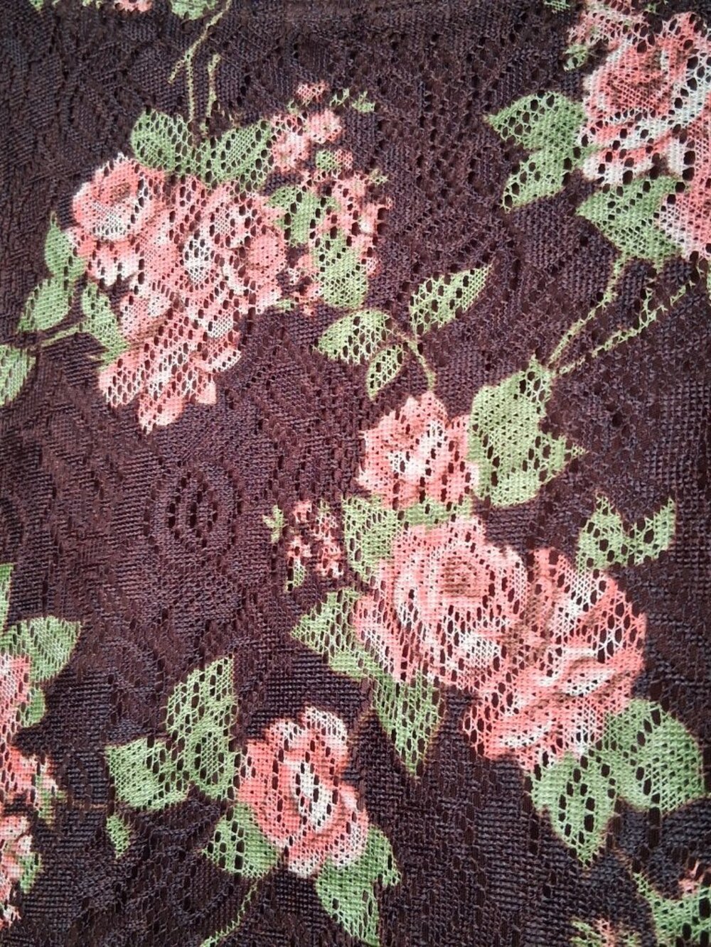 Vintage Y2K First Option Babydoll Top 14/16 Brown Pink Roses Fairy Whimsical - Picture 15 of 16
